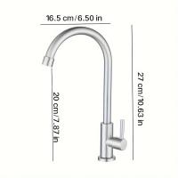 Grifo De Cocina De Acero Inoxidable 1Pc Grifo Frío De 360 Grados Giratorio Instalación Soporte Único Acero Inoxidable Para Cocina - details 0