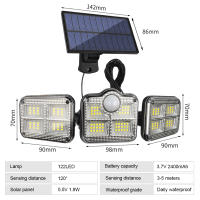 Luces Solares Exteriores Con Sensor De Movimiento 4 Cabezas Luz De Pared Remota Impermeable Para Iluminación De Callejeras Patio Jardín Garage - details 8