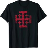 Camiseta De Algodón 100% Para Hombre Con Cruz De Jerusalén Y Escudo Del Templo Knights 2024 Camiseta Casual Sin Capucha Para Todo El Año - details 5