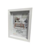 HOGARISIMO Marco de foto blanco con borde grueso estilo moderno decorativo hogar ,portafoto blanco con borde grueso blanco - details 3