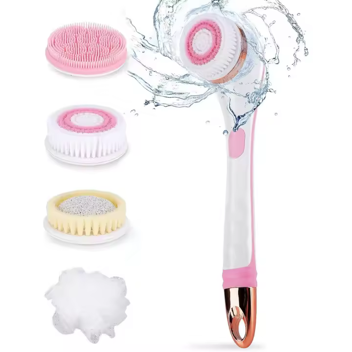 Juego de Juguetes Eléctricos PARA EL Cuerpo, Exfoliante Corporal de 2 velocidades with Mango Largo, with 4 - 1