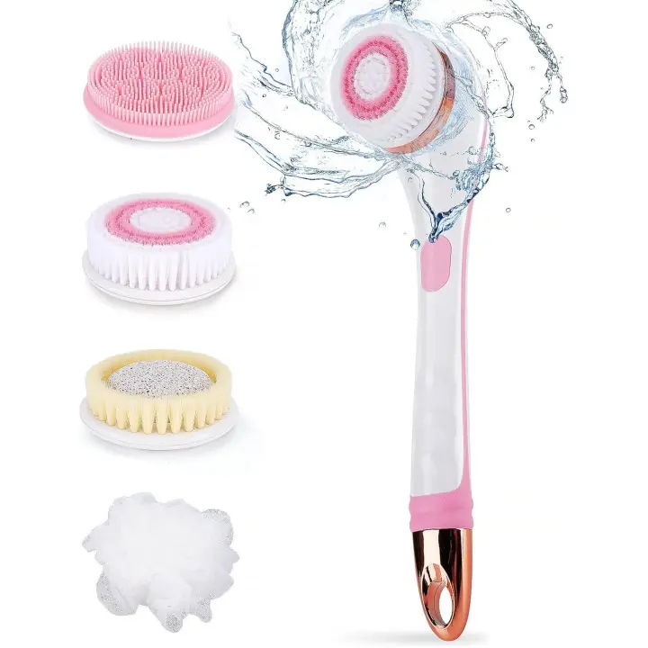 Juego de Juguetes Eléctricos PARA EL Cuerpo, Exfoliante Corporal de 2 velocidades with Mango Largo, with 4 - 1