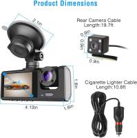Cámara De Coche Con 3 Canales Pantalla IPS De 2 Pulgadas Grabadora De Video 1080P Con Visión Nocturna IR DVR Para Coche - details 12