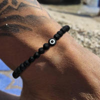Ingemark Ancleta Vintage Negra Con Cadenilla De Bolas Elásticas Para Hombres Joyería De Pies Para Playa Accesorio De Moda Casual - details 1