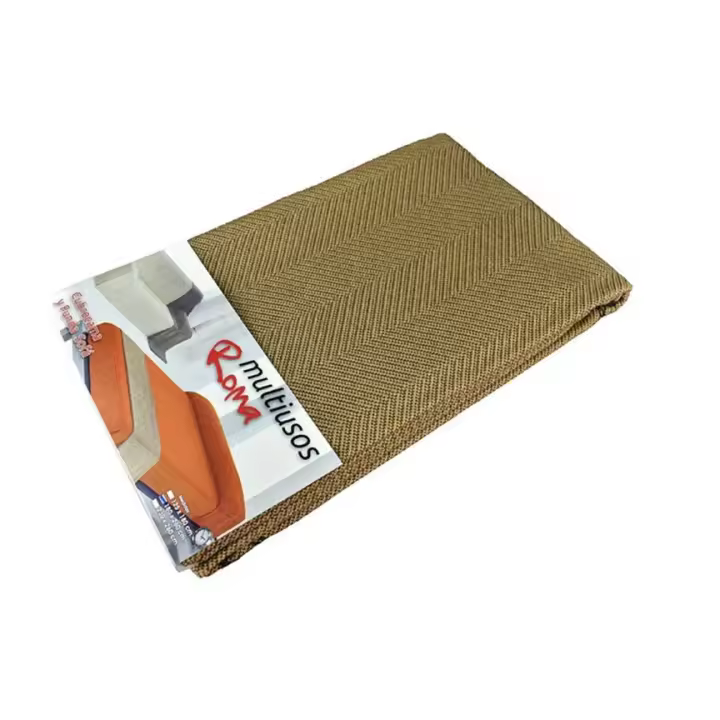 Colcha Multiusos Foulard para Cama y Sofá, Modelo Roma, Estampado, Color Camel, Cañete - 1