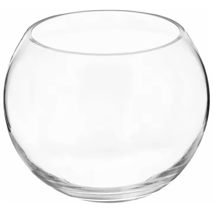 Tradineur - Pecera redonda de cristal, acuario esférico, globo pequeño para peces, mascotas, decoración de interior, hogar (Transparente, 20 x 16 cm) - 1