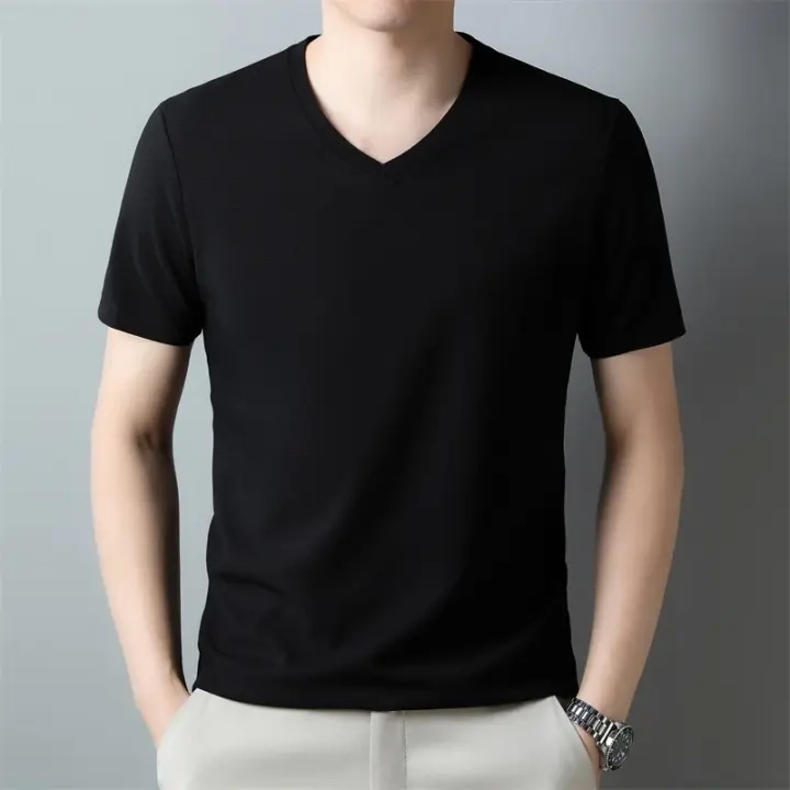 Camiseta Hombre Verano 2024 Cuello V Sin Mangas Transpirable Moda Sólida Talla Única Material Poliéster Estilo Casual - 1