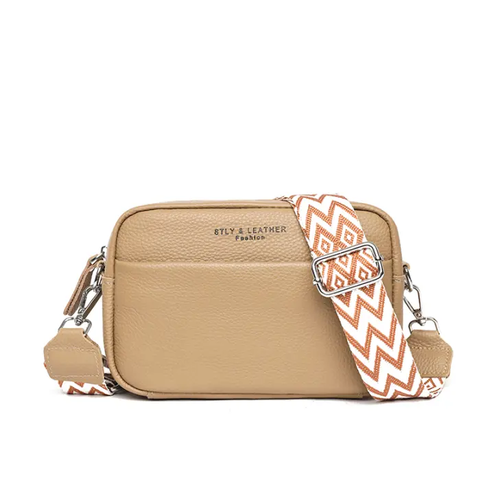 Lujo cuero auténtico hombro crossbody bolso mujeres de alta calidad color sólido del zurriago femenino pequeño mensajero las señoras - 1