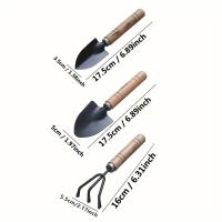 Juego De Herramientas De Jardín 3pcs Rake Pala Mini Para Plantas Succulentas Y Tierra Suave Aluminio Herramienta De Jardinería - details 3