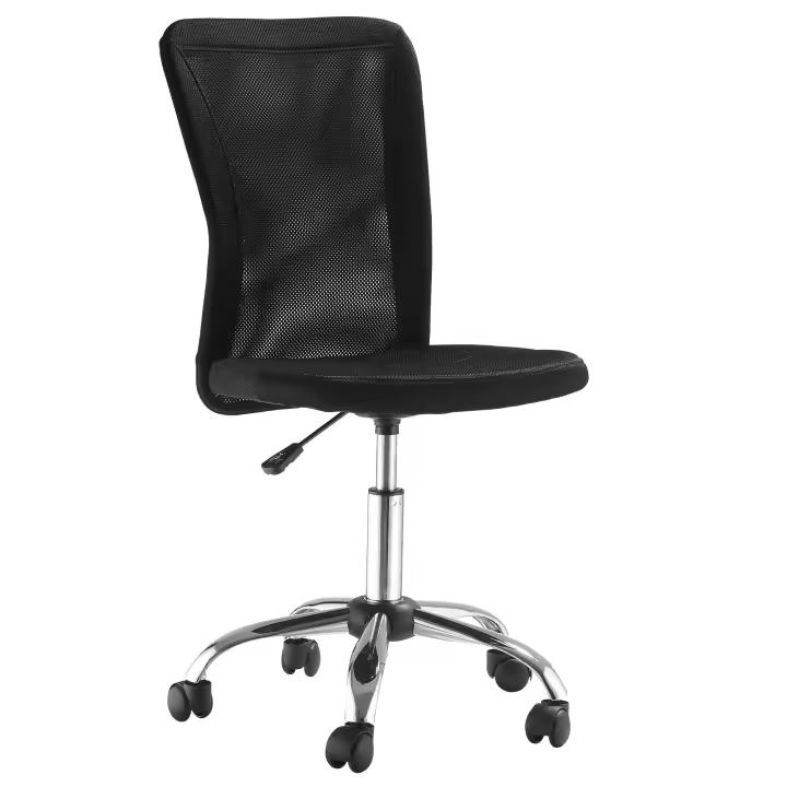 Vinsetto Silla de Oficina de Malla Silla de Escritorio Giratoria sin Brazos con Altura Ajustable Carga 100 kg para Estudio Despacho 43x58x90-100 cm - 1