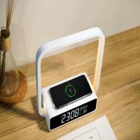 Lámpara de escritorio de 20W y Cargador inalámbrico de 5W 3 grados de Brillo Luz de Reloj despertador with Reloj y sensitive al tacto para REAG, Cabeza, dormitorio, Oficina - details 4