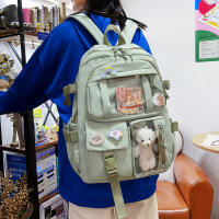 Mochila Kawaii Aesthetic Para Mujer Estudiante Con Accesorios Lindos Bolsa Escolar Japonesa Coreana Rucksack De Nylon Para Adolescentes - details 7