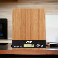 Báscula digital para cocina de madera bambú  SANDA, hasta 5000g.alta precision,Balanza eléctrica de madera bambú - details 0