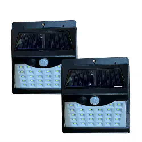 FOCO SOLAR LED PARA PARED CON SENSOR PIR Y CDS PACK 2 UNIDADES - 1
