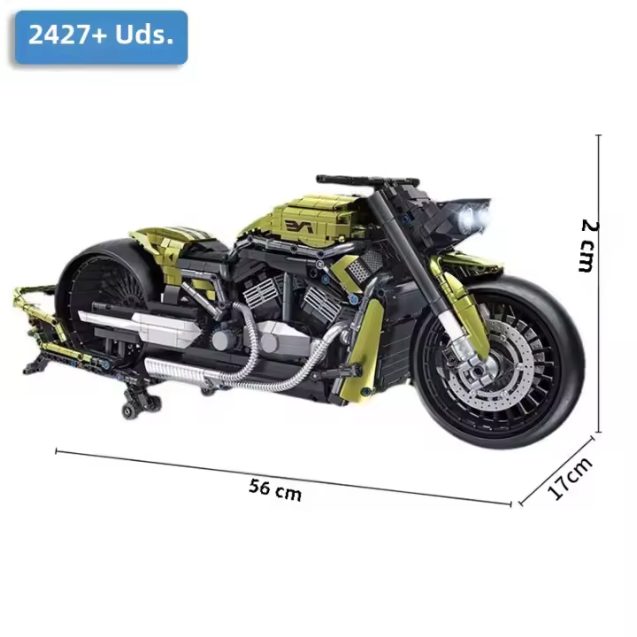 Bloques De Construcción DIY Harleyed Motorcycle 2427pcs Escala 1:5 Supercar De Deporte Para Niños Juguetes De Bloques De Motorbike - 1