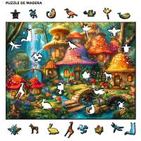 Puzzle De Madera Charming Mushroom Village Juego De Rompecabezas Para Adultos Y Adolescentes Adecuado Para Regalo - details 0