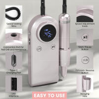 Taladro De Uñas Recargable 45000RPM Máquina De Manicura Profesional Con Pantalla LCD Portátil Taladro Sin Cable Set De Arte De Uñas - details 3