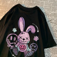 Camiseta De Algodón Para Hombre Con Diseño De Conejo Sentado T-shirt Casual Transpirable Suelta Para El Verano - details 26