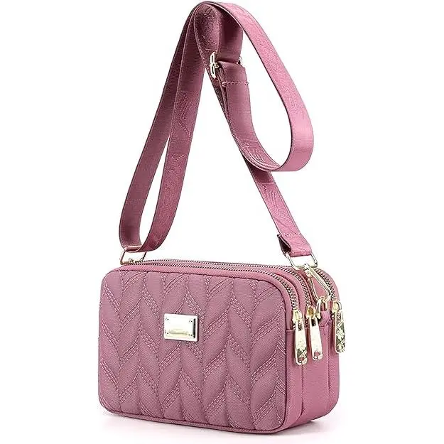 Bolso bandolera Pequeño para Mujer, bolsos de Nailon impermeable, bolsos para teléfono, bolsos para Cámara con Correa Ancha desmontable - 1