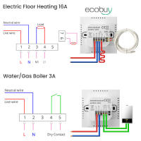Termostato De Calentamiento Wifi Tuya Para Suelo Calentado Digital Regulador De Temperatura Alexa Google Home 220V 16A Color Blanco Y Negro - details 11