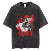 Camiseta De Manga Corta Vintage Berserk Japón Anime Para Hombre Estilo Y2k Con Cuello Redondo Y Cuidado En La Prenda De Ropa - details 3