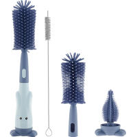 Cepillo De Limpieza Para Botellas De Silicona Conjunto De Escobillas Para Limpiar Vajilla Y Conbotellas Herramienta De Limpieza De Cocina Color Rojo Y Azul - details 1