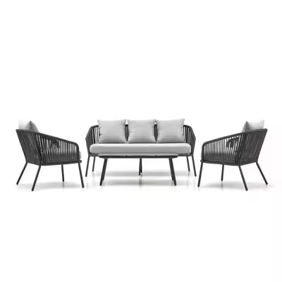 Conjunto de muebles de exterior Houston 1634, Muebles ES, Metal, Cuerda - 1