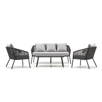 Conjunto de muebles de exterior Houston 1634, Muebles ES, Metal, Cuerda - 1