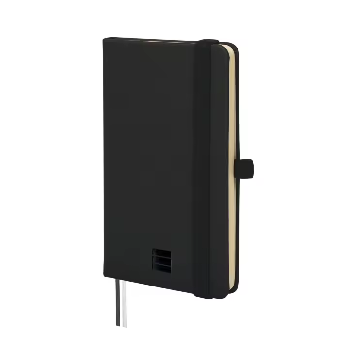 Finocam - Cuaderno Nexo Tapa Dura con 72 Hojas Microperforadas Ideal para Escribir y Dibujar | Cuaderno con bolsillo interior, dos cintas punto, anilla portabolígrafo y cierre con goma elástica – Color Negro - 1