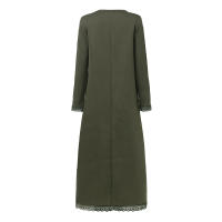 Vestido De Crochet De Encaje Otoño ZANZEA Invierno Para Mujer Sudadera Con Capucha Manga Larga Suéter Pullover De Fleece Sundress De Cuello Redondo Longitud Hombros - details 16
