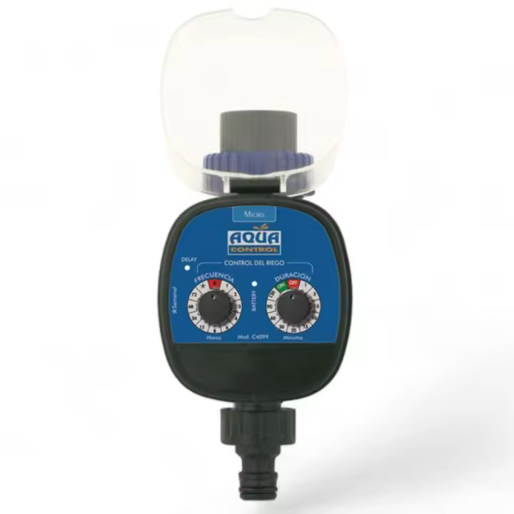 Programador de Grifo con LED y Función «DELAY»  Altadex  Mecanismo de Bola  Duración y Frecuencia Ajustables de Riego  Compatible con Grifos RH 3/4 - 1