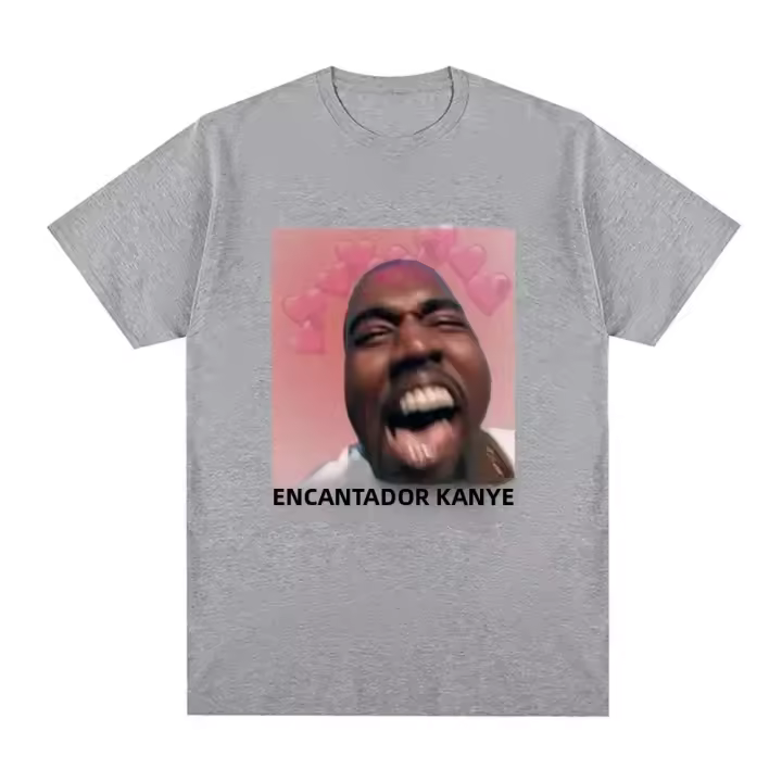 Camiseta Oversize Vintage De Kanye West Divertida Y Lindo Para Hombres Moda Hip Hop Casual Manga Corta Unisex - 1