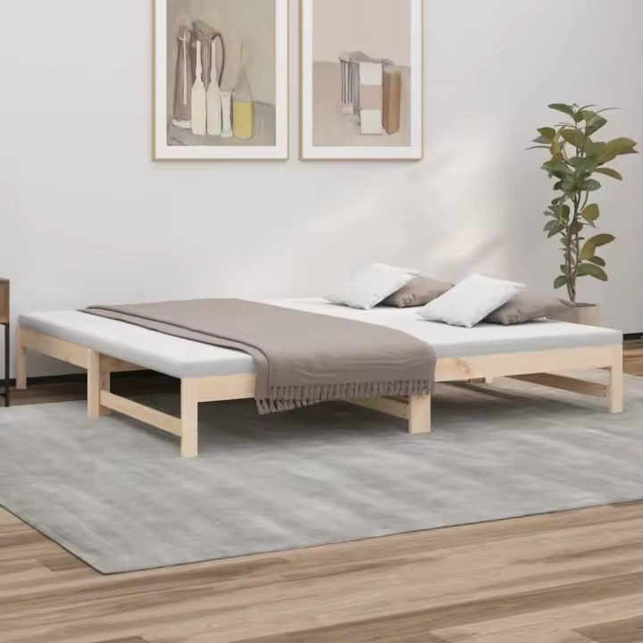 Sofá cama extraíble madera maciza de pino 2x(80x200) cm - 1