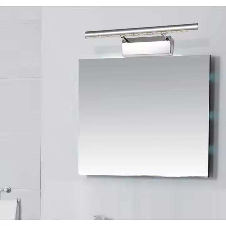 Aplique de Espejo Mil Luces 70cm LED 9W Luz Cálida Plata Acero Inoxidable Interruptor Lateral - 1