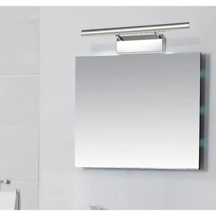 Aplique de Espejo Mil Luces 70cm LED 9W Luz Cálida Plata Acero Inoxidable Interruptor Lateral - 1