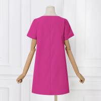 VONDA Vestido Mini De Verano Para Mujer En Color Sólido Estilo Casual Cuello Redondo Manga Corta Vestidos A-Line Fiesta - details 16