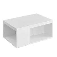 Mesas de Centro, Juego de 3 Mesas Auxiliares, Rectangulares Personalizables, Estilo Moderno, con Estante, para Sala de Estar, Estudio, Blanco Nieve - details 0