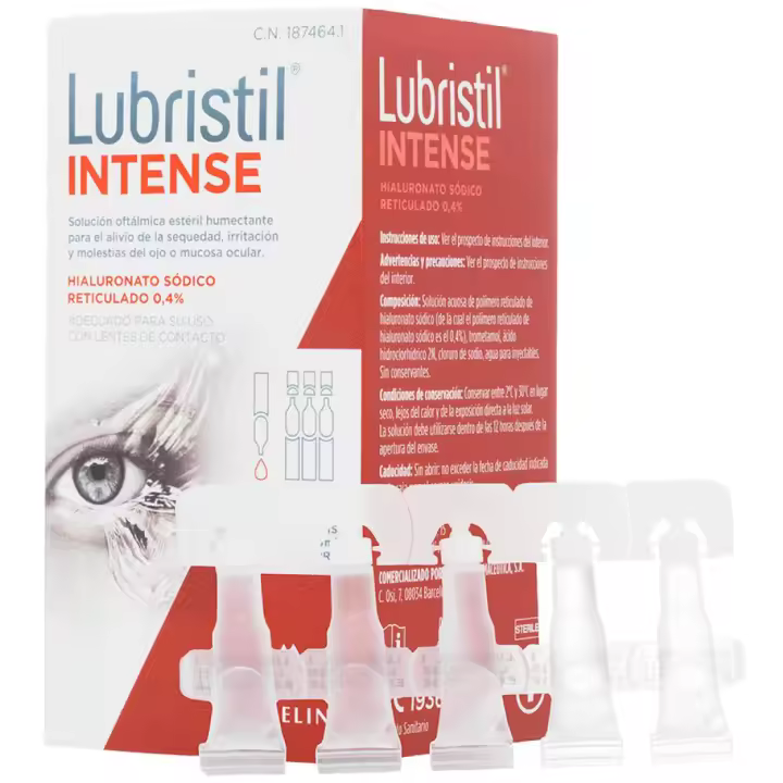 Angelini Lubristil Intense - Lágrima Artificial Estéril 30 Monodosis - Solución Oftálmica para Ojos Secos - Gotas Oftálmicas Estériles - Ácido Hialurónico - Urea - Sin Conservantes - Uso Diario - 1