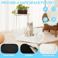 Sofá Para Gatos Y Perros Cama De Invierno Caliente Muebles De Lujo Fácil De Lavarse Y Retirar Funda Removible Para Pequeños Y Medianos Mascotas - details 4