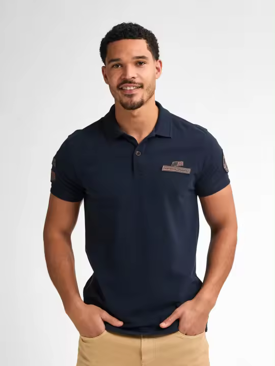 Hombre Marcas Petrol Industries Polos Ropa  Polo con parches -Petrol Industries- POL946 azul marino - 1