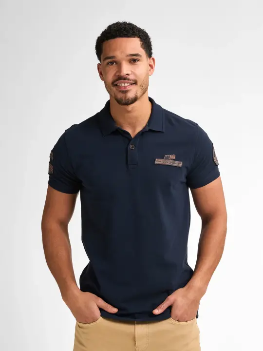 Hombre Marcas Petrol Industries Polos Ropa  Polo con parches -Petrol Industries- POL946 azul marino - 1