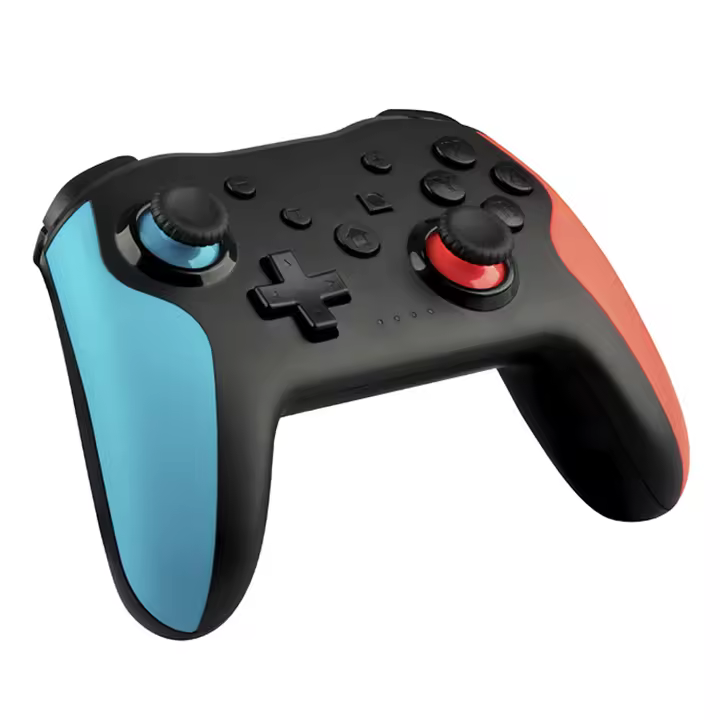 DAM Mando inalámbrico con conexión bluetooth. Funciones TURBO, giroscopio 6 ejes y vibración. Comptaible para N-SWITCH,PS3,PC, Smartphones… 15x3x10 Cm. Color: Negro - 1