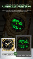 Reloj De Pulsera Deportivo SANDA Para Hombres Con Pantalla Dual Luminosa Resistente Al Agua Acero Inoxidable LED Cronógrafo - details 4