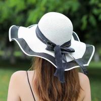 Sombrero De Paja Para Mujer Estilo Coreano Gran Alas Protección Solar Versátil Moda Vacaciones Playa Verano 2023 - details 5