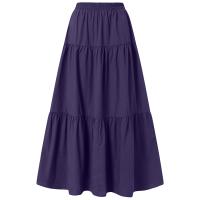 Vestido Maxi Vintage A-Line Para Mujer Color Sólido Casual Con Volantes Y Cintura Imperio Manga Larga Medio Ajuste Longitud Hasta El Tobillo - details 14