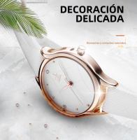 Reloj De Pulsera De Cuero Shengke Para Mujeres Moda Reloj De Bolsillo a Cuadros Resistente Al Agua Y Al Shock Blanco - details 1