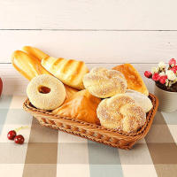 Cesta De Almacenamiento De Rattan Tejida a Mano Rectangular Tenedor De Paja Para Picnic Cesta De Pan Comida Fruta Pasteles Plato Caja De Sundries Organizador De Cocina - details 3