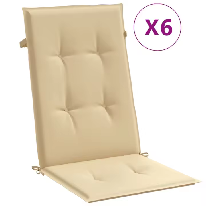 Fundas Silla respaldo High 6 UDS Canvas beige melange 120x50x4cm - 1