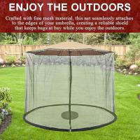 Paraguas romano con valla, tubería de agua, mosquitera, sombrilla para exteriores, mosquitera, sombrilla de patio de 9 pies con puerta con cremallera y red de poliéster - details 3