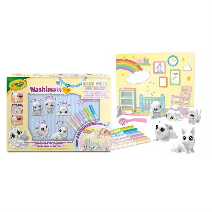 CRAYOLA JUEGO WASHIMALS BABY PETS SET GUARDERIA 5 MASCOTAS JUEGOS EDUCATIVOS 24x33x5 Cms. - 1